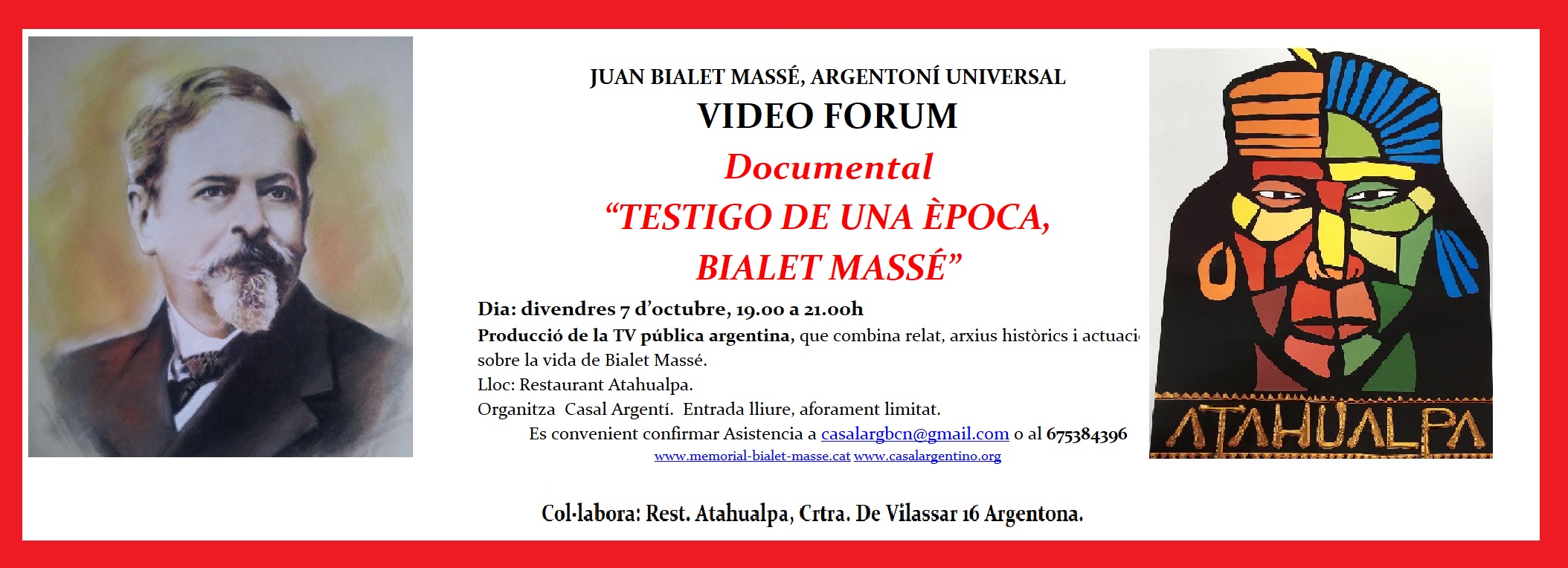 ACTIVITAT EN ARGENTONA   JUAN BIALET MASSÉ, ARGENTONÍ UNIVERSAL VIDEO FORUM